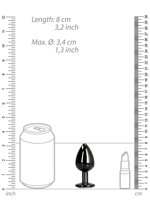 Korek analny Ouch! Round Gem Medium – metal, kryształ — zdjęcie 9