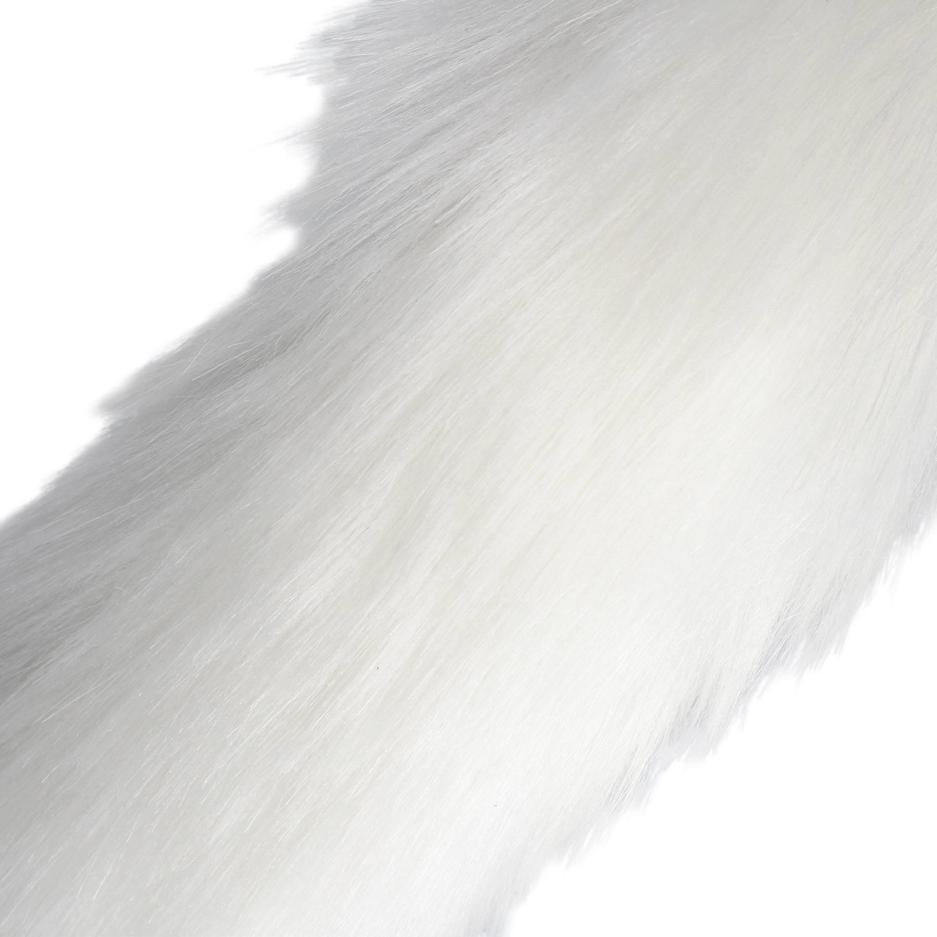 Korek analny Ouch! Fox Tail – biały puszysty ogon, aluminium — zdjęcie 7
