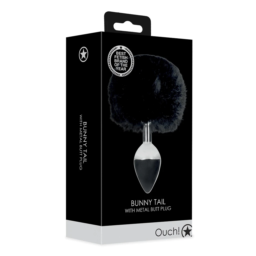 Korek analny Bunny Tail - aluminium z ogonkiem — zdjęcie 10