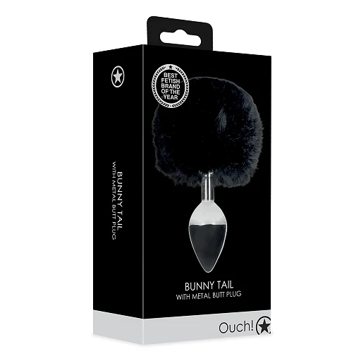 Korek analny Bunny Tail - aluminium z ogonkiem — zdjęcie 10