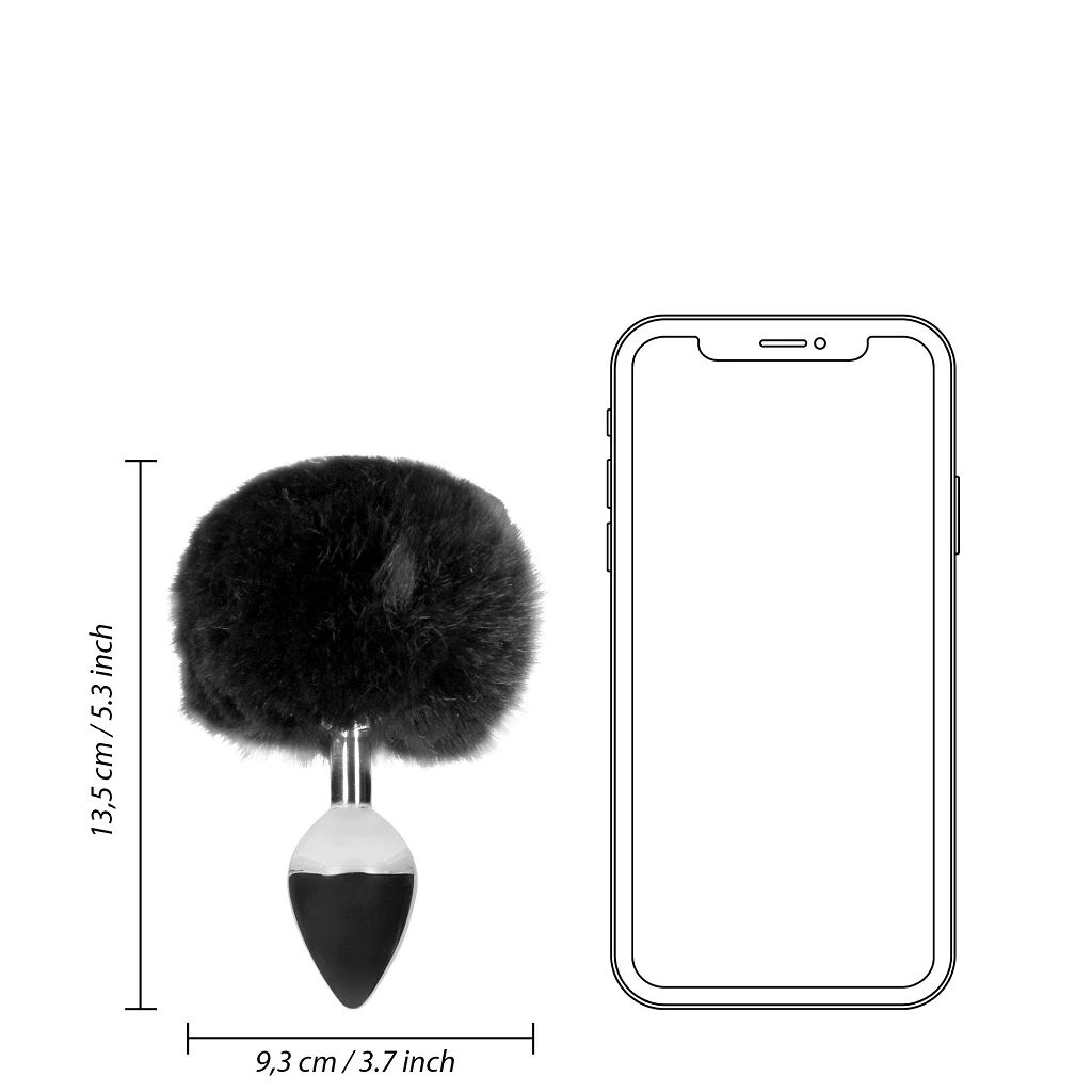 Korek analny Bunny Tail - aluminium z ogonkiem — zdjęcie 7