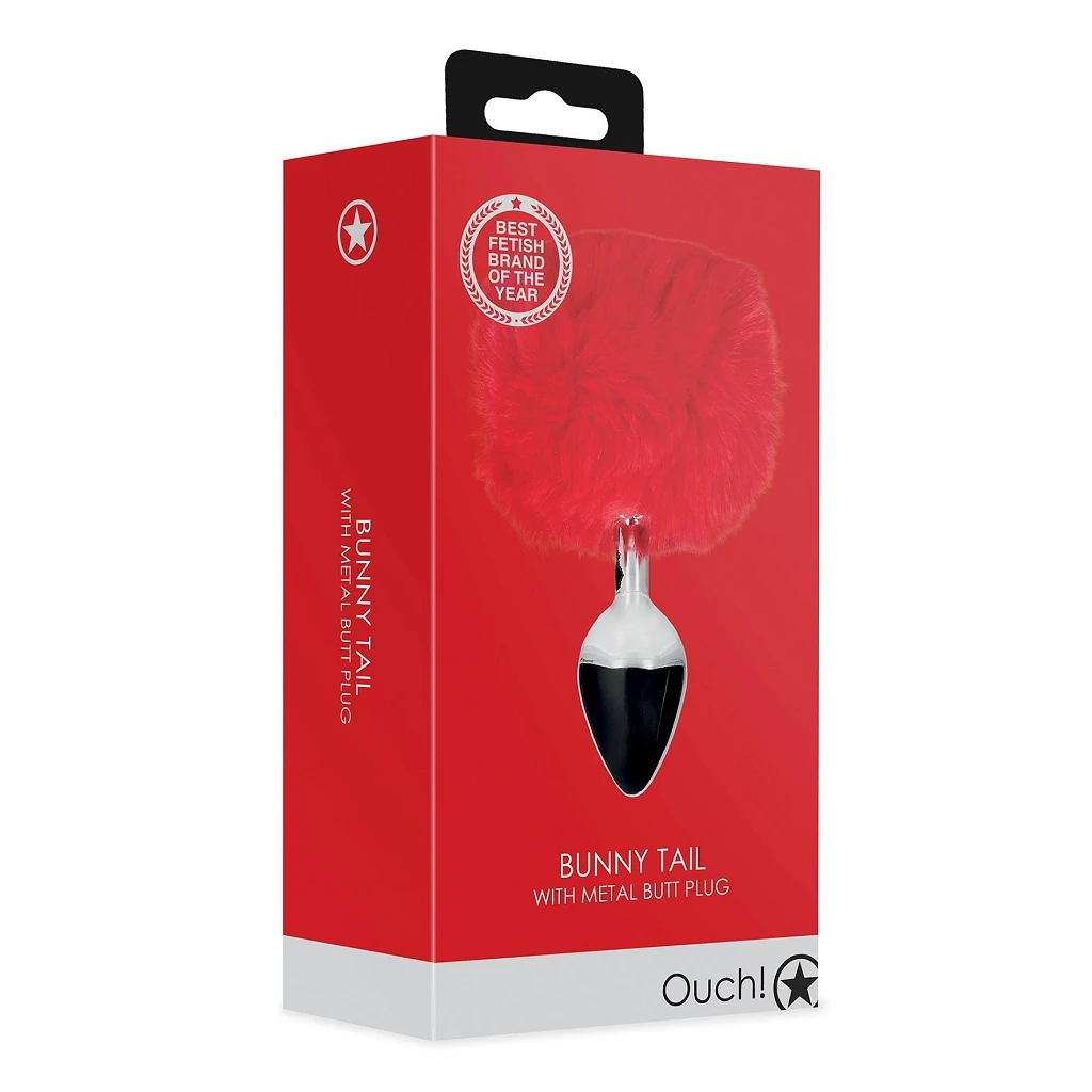 Korek analny Bunny Tail - aluminium z ogonkiem — zdjęcie 7