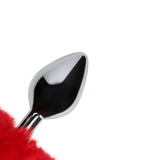 Korek analny Bunny Tail - aluminium z ogonkiem — zdjęcie 5