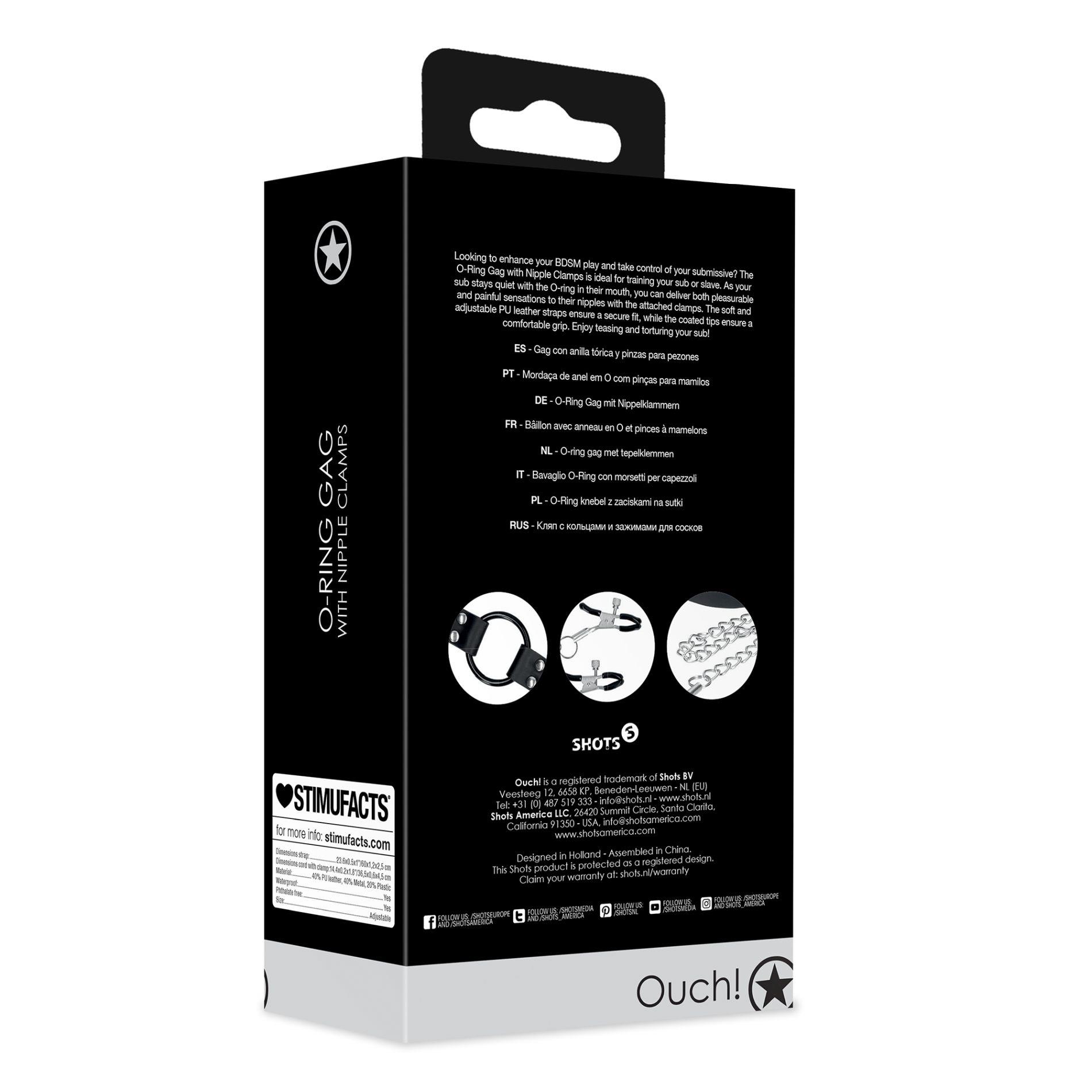 Knebel Ouch! O-Ring – zaciski na sutki, łańcuszki — zdjęcie 5