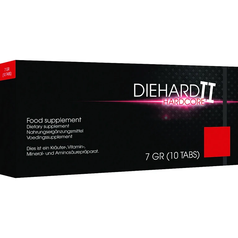 Suplement diety Diehard II Hardcore - 10 tabletek, żeń-szeń i cynk