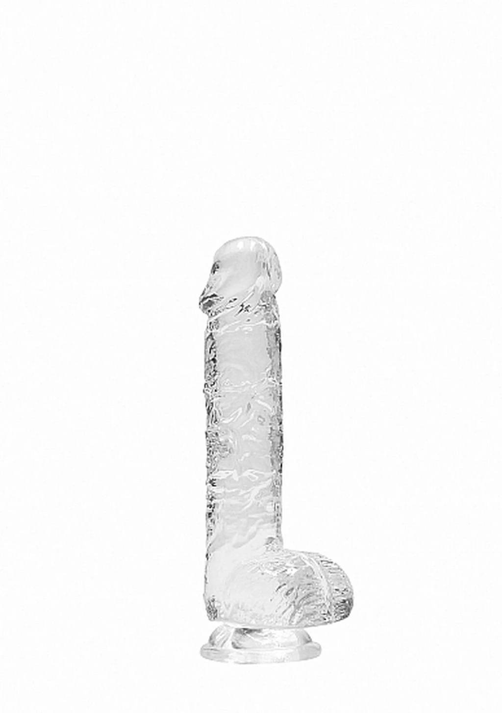 Dildo Realistic Crystal Clear 15 cm z jądrami i przyssawką