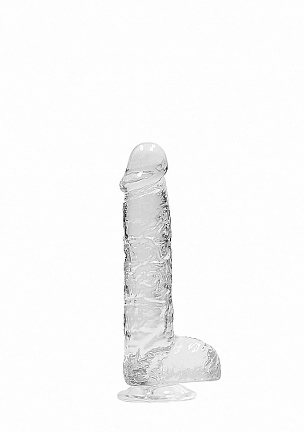 Dildo Realistic Crystal Clear 15 cm z jądrami i przyssawką — zdjęcie 4