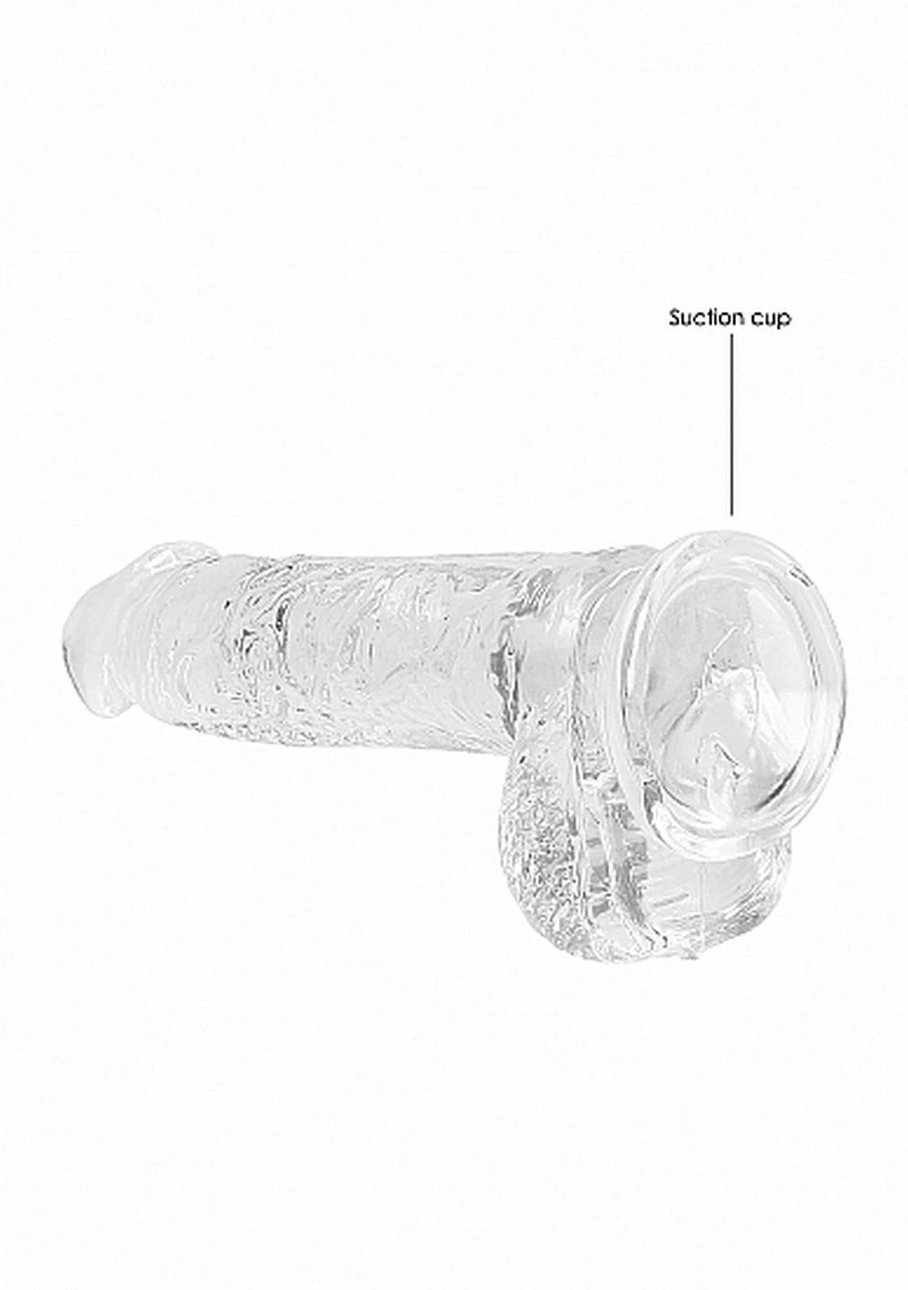 Dildo Realistic Crystal Clear 15 cm z jądrami i przyssawką — zdjęcie 5