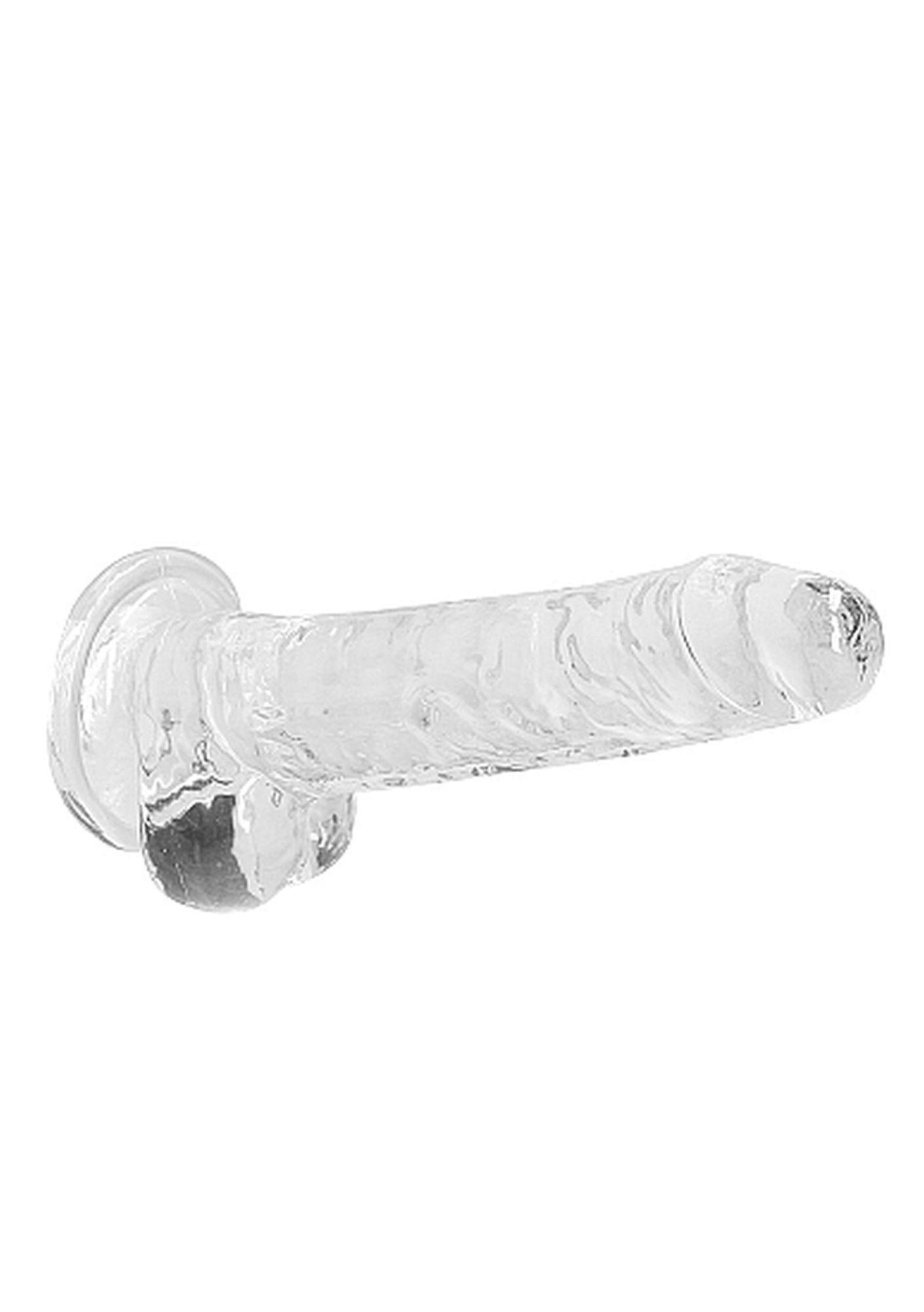 Dildo RealRock Crystal Clear 18 cm z jądrami – transparentne — zdjęcie 6