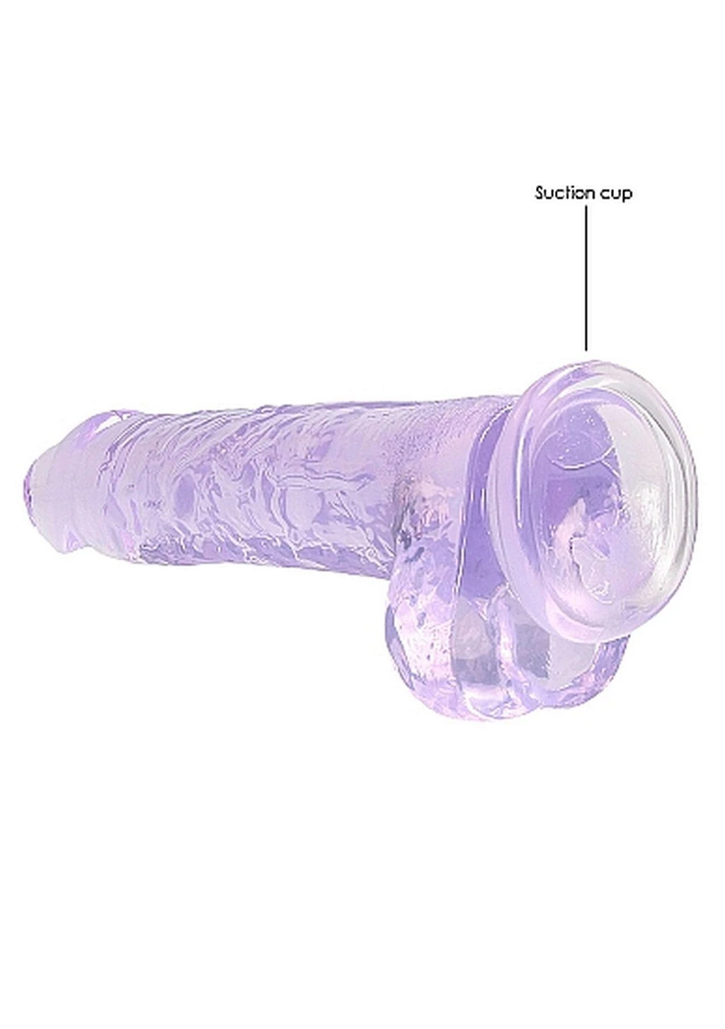 Dildo Realistic 20 cm z jądrami – fioletowe, z przyssawką — zdjęcie 5
