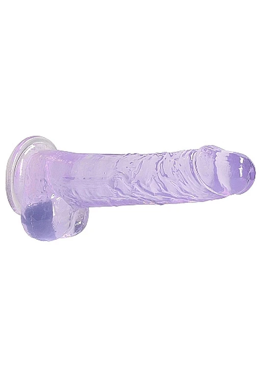 Dildo Realistic 20 cm z jądrami – fioletowe, z przyssawką — zdjęcie 6