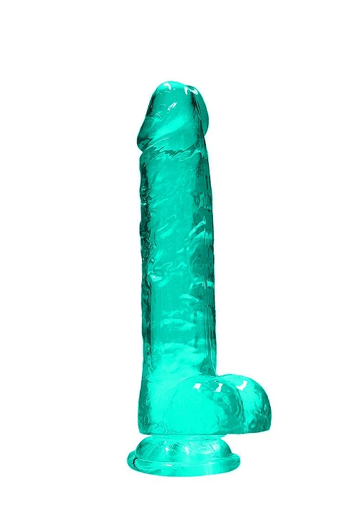 Dildo RealRock Realistic z jądrami – żelowe, z przyssawką