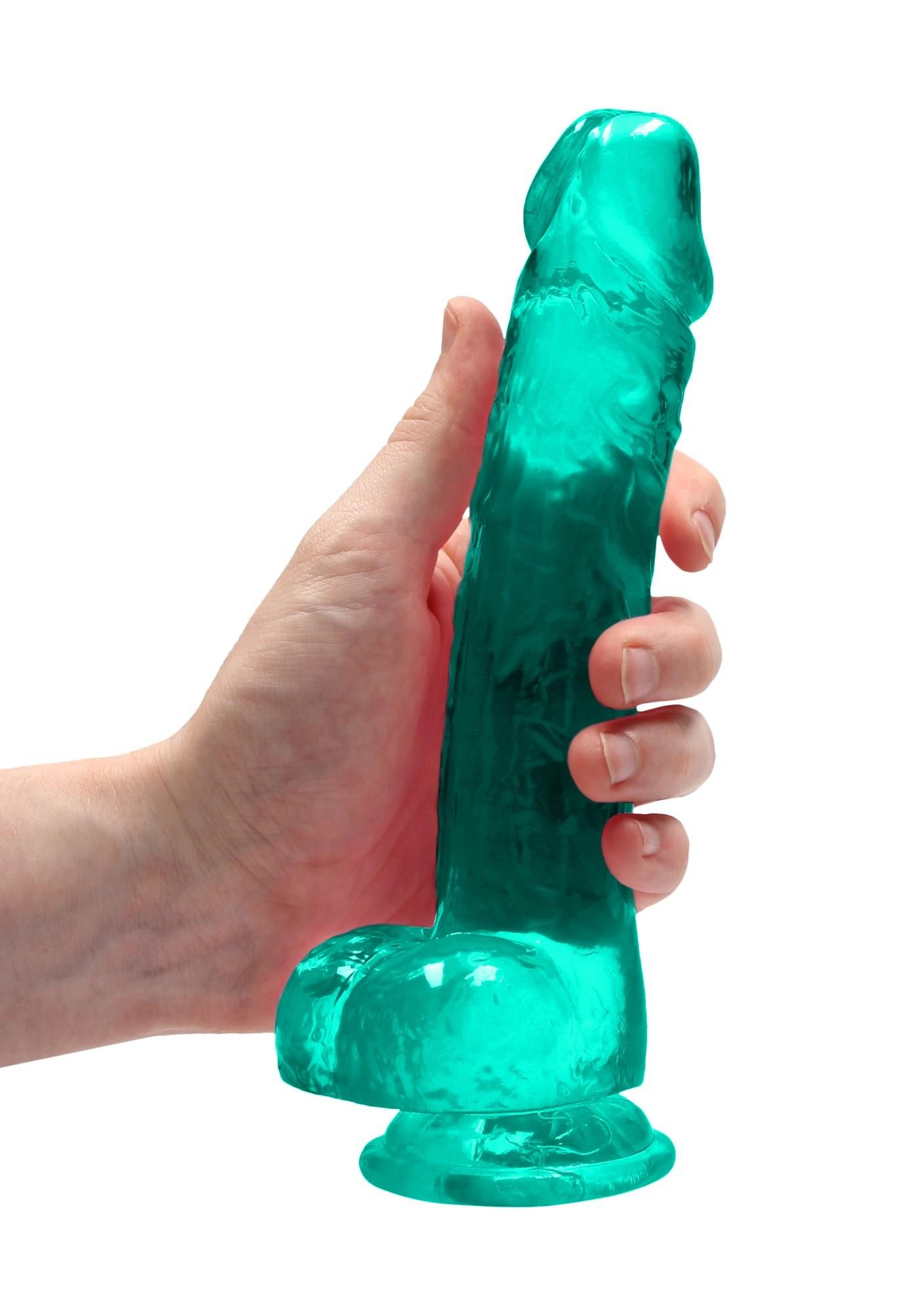 Dildo RealRock Realistic z jądrami – żelowe, z przyssawką