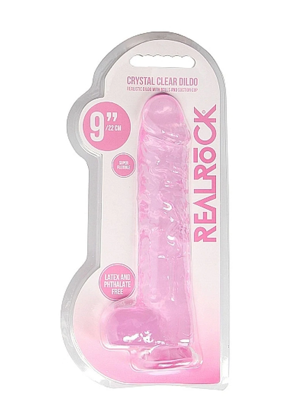 Dildo 23 cm z jądrami i przyssawką – różowe, TPE — zdjęcie 2
