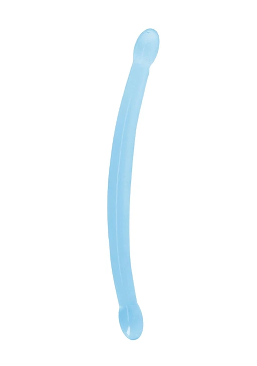 Podwójne dildo Crystal Clear 42 cm – przezroczyste TPE — zdjęcie 2