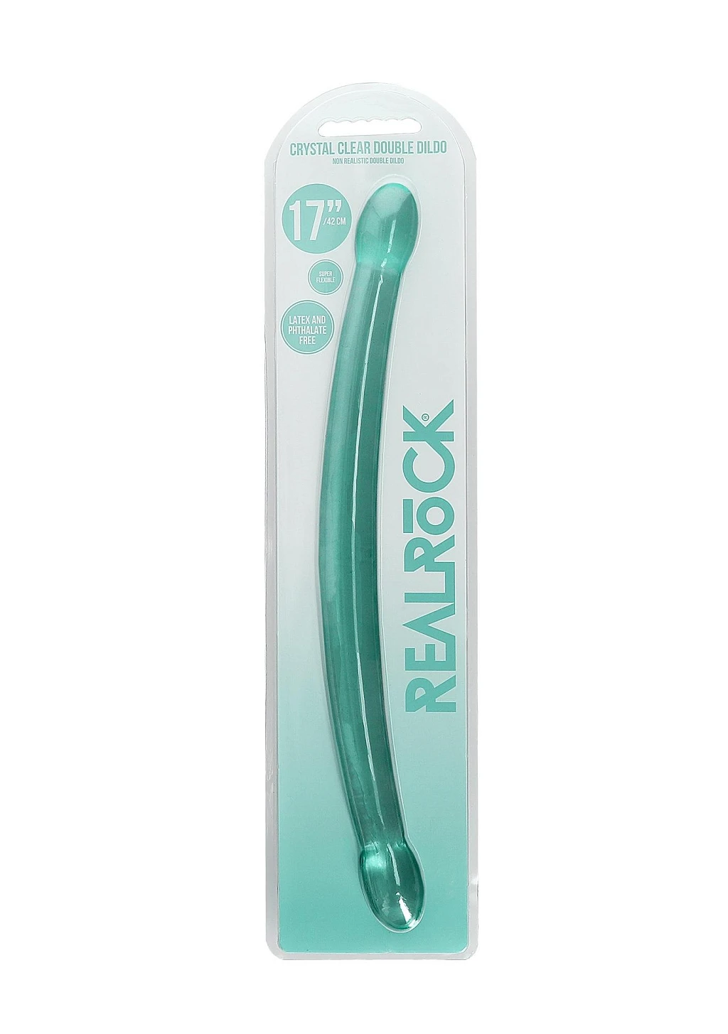 Podwójne dildo Crystal Clear Double Dong 42 cm – przezroczyste