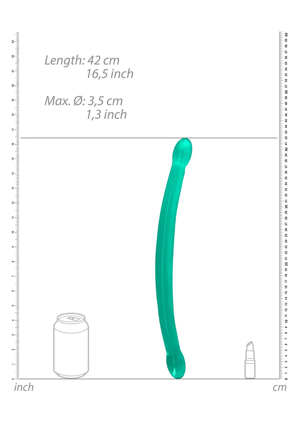 Podwójne dildo Crystal Clear Double Dong 42 cm – przezroczyste — zdjęcie 4