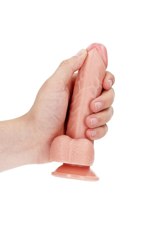 Dildo Curved Realistic z jądrami i przyssawką – 15,5 cm — zdjęcie 5