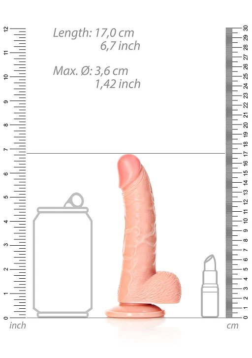 Dildo Curved Realistic z jądrami i przyssawką – 15,5 cm — zdjęcie 7