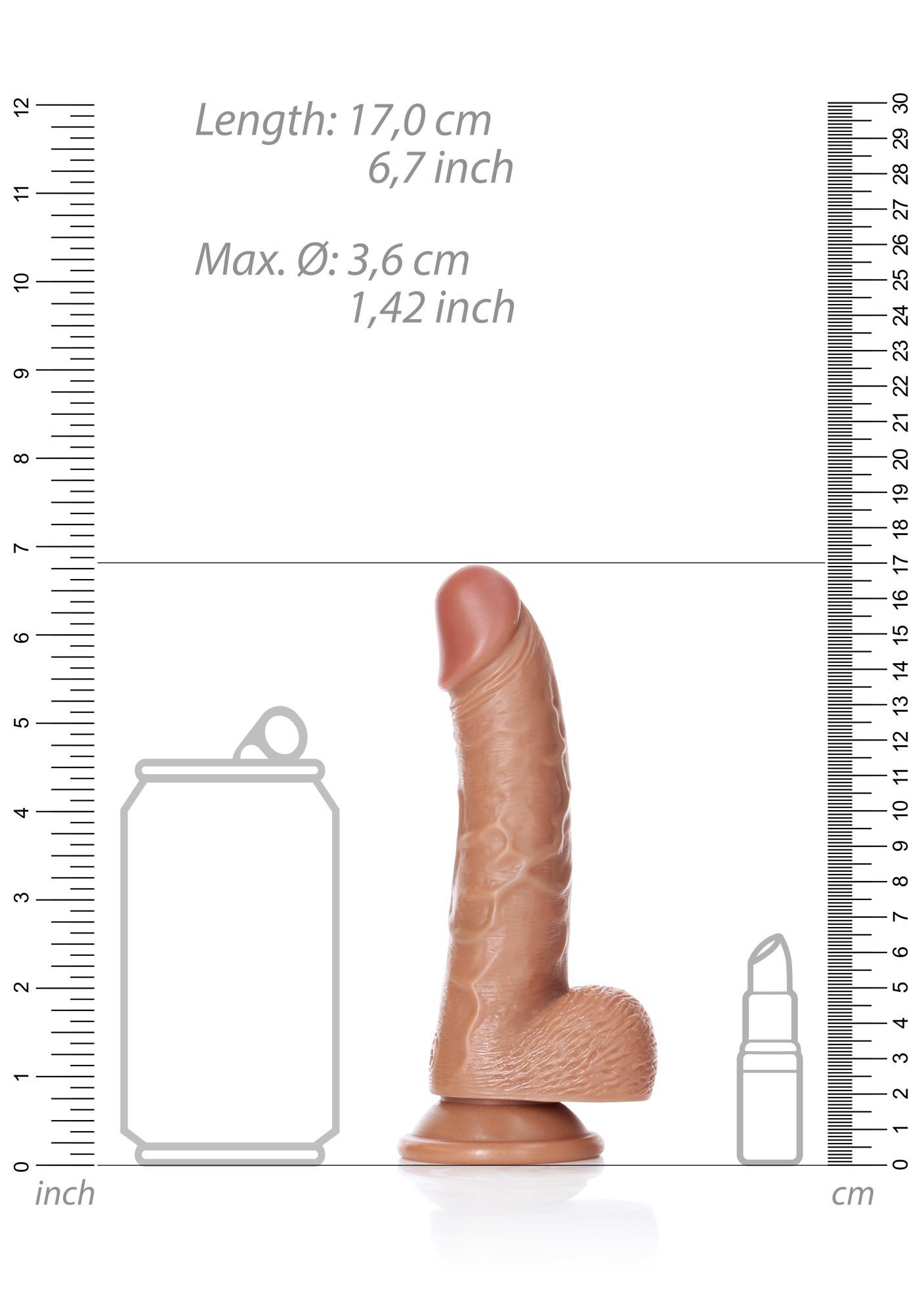 Dildo Curved Realistic 6”/15,5 cm – przyssawka, jądra — zdjęcie 7