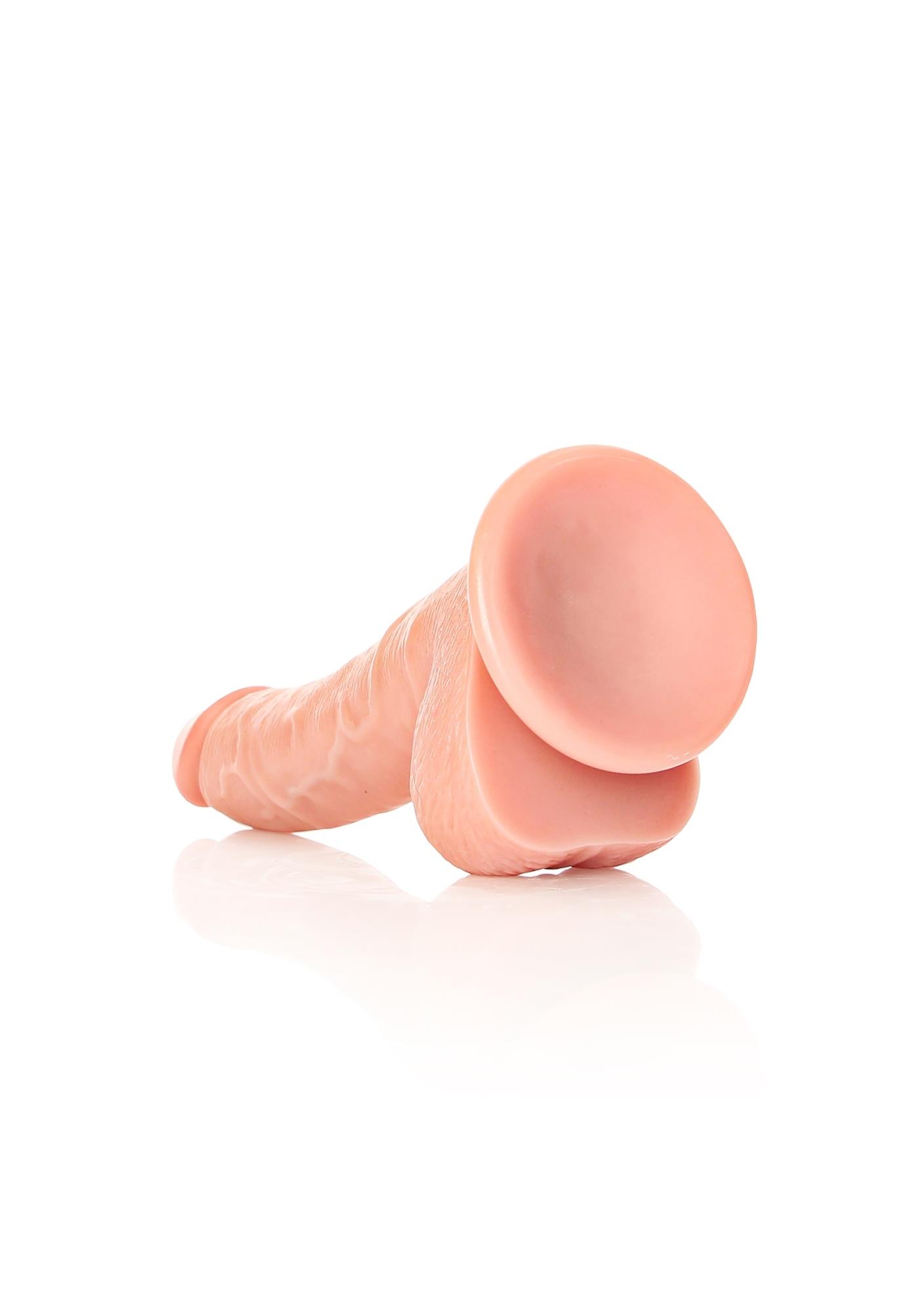 Dildo RealRock Curved Realistic z jądrami i przyssawką