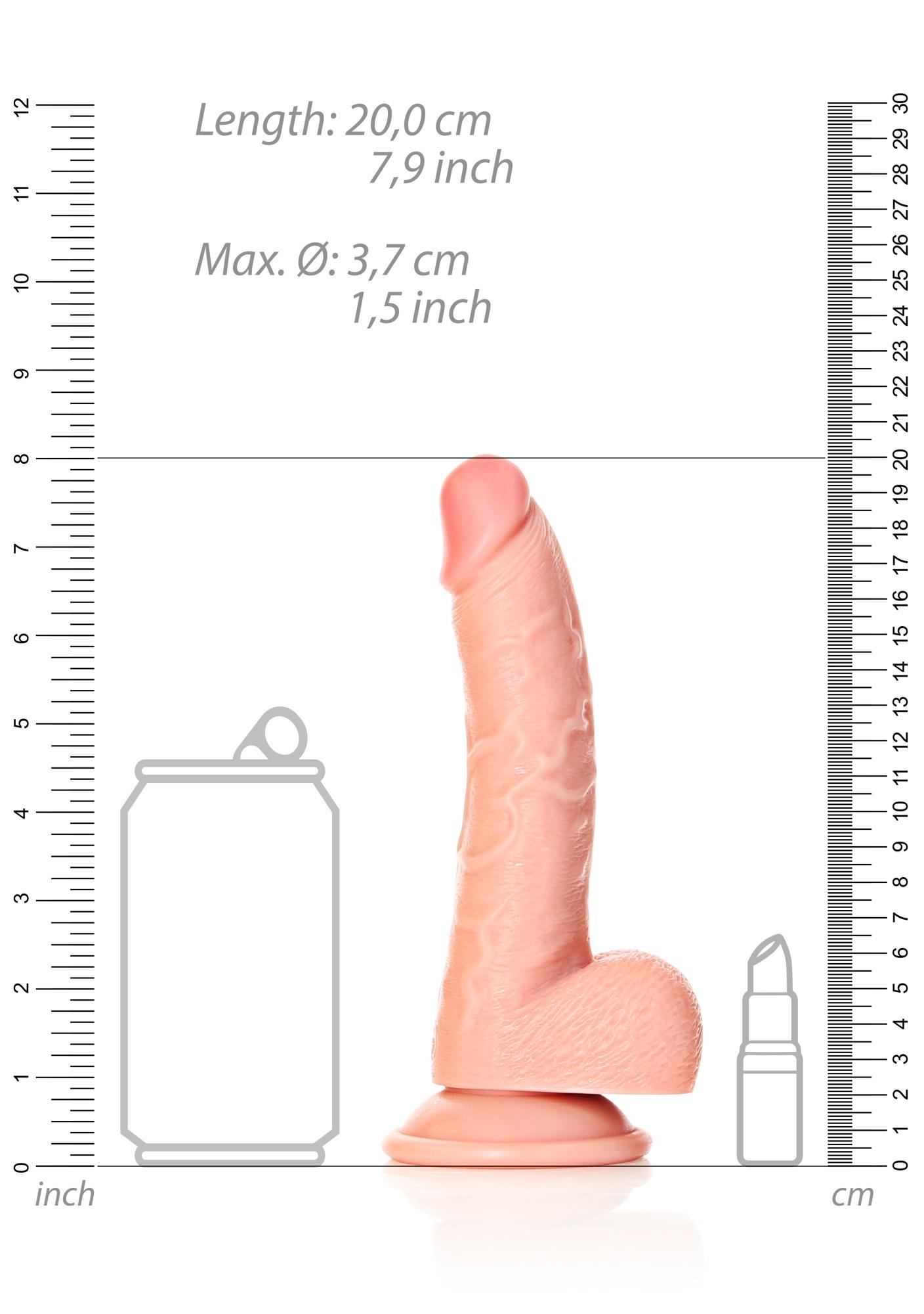 Dildo RealRock Curved Realistic z jądrami i przyssawką