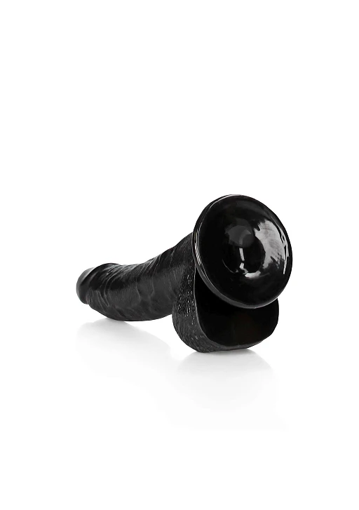 Dildo RealRock Curved Realistic z jądrami i przyssawką