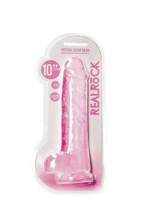 Dildo RealRock Realistic z jądrami – żelowe, z przyssawką