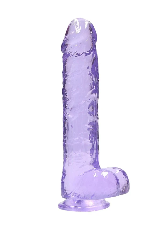 Dildo RealRock Realistic z jądrami – żelowe, z przyssawką