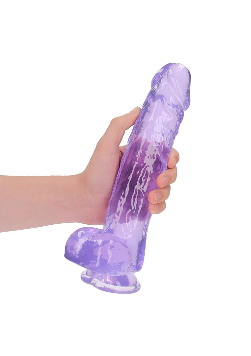 Dildo RealRock Realistic z jądrami – żelowe, z przyssawką