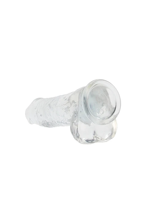 Dildo RealRock Crystal Clear 10” z jądrami i przyssawką — zdjęcie 3
