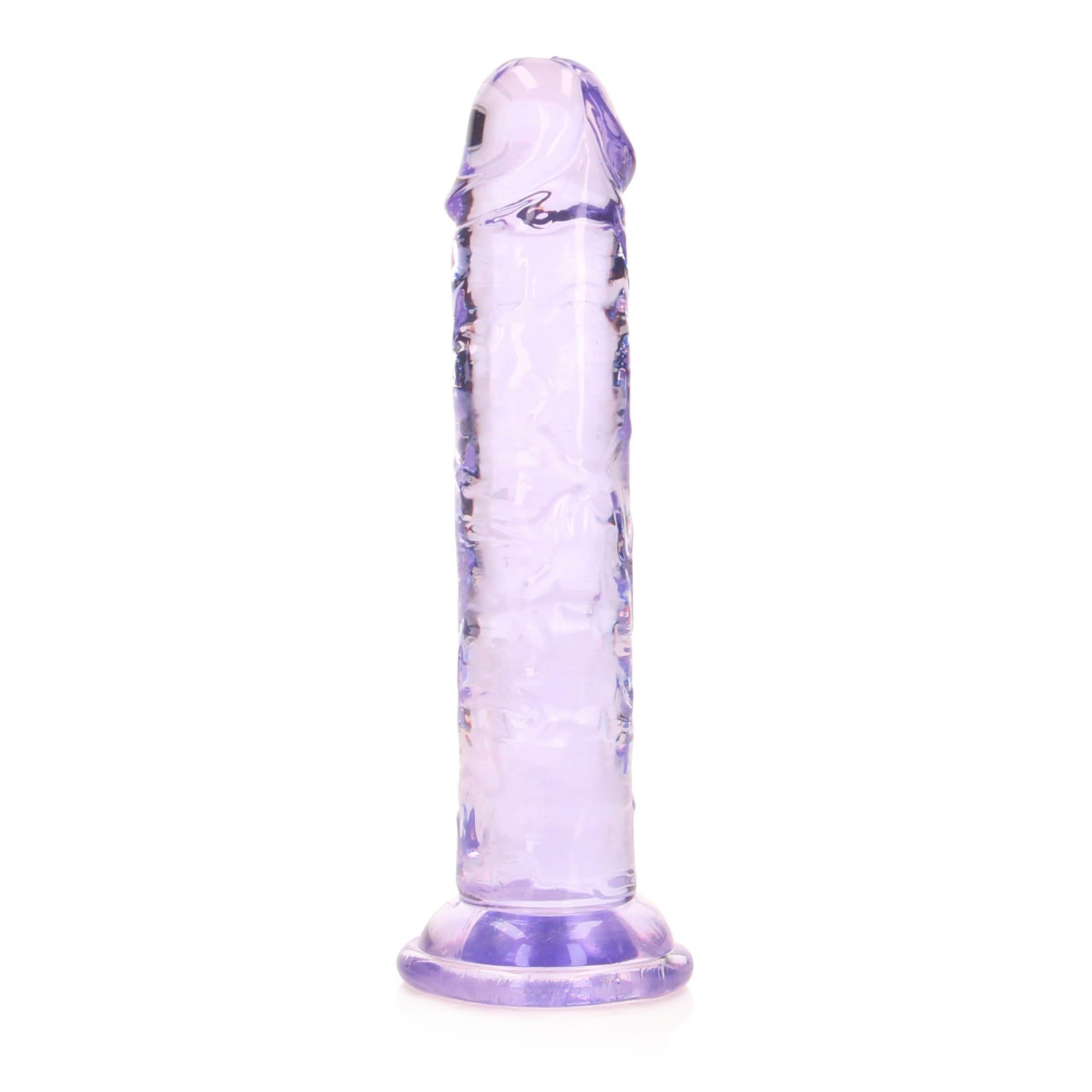Dildo Straight Crystal Clear 6'' – przyssawka, TPE — zdjęcie 1