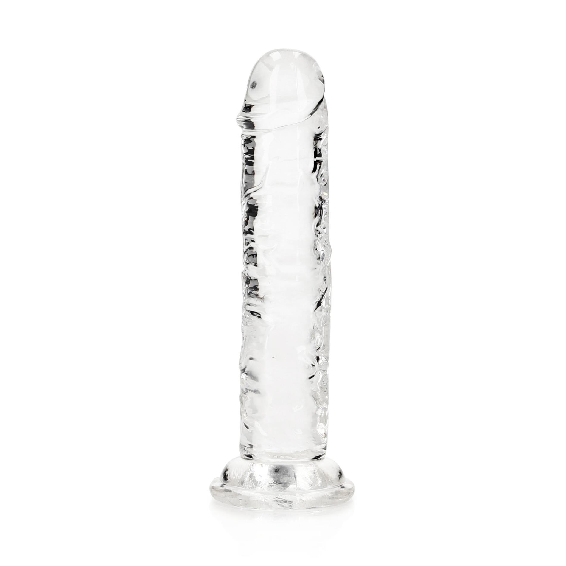 Proste dildo realistyczne 6'' z przyssawką – przezroczyste — zdjęcie 1