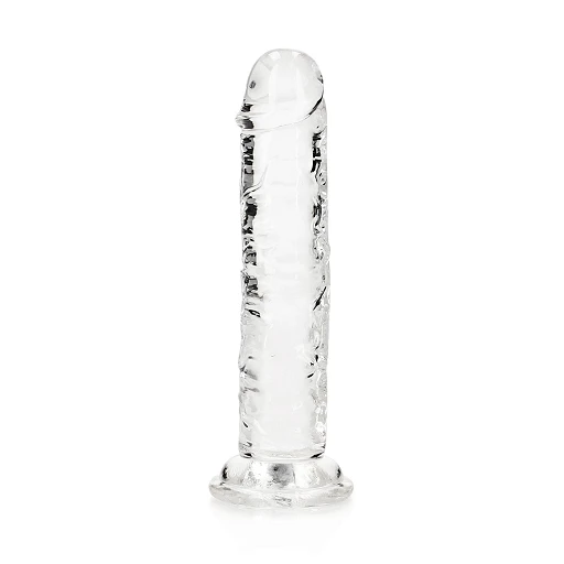 Proste dildo realistyczne 6'' z przyssawką – przezroczyste