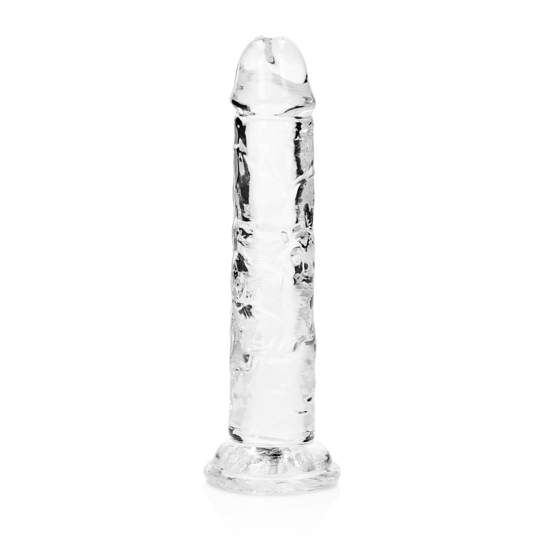 Proste dildo realistyczne 6'' z przyssawką – przezroczyste — zdjęcie 3