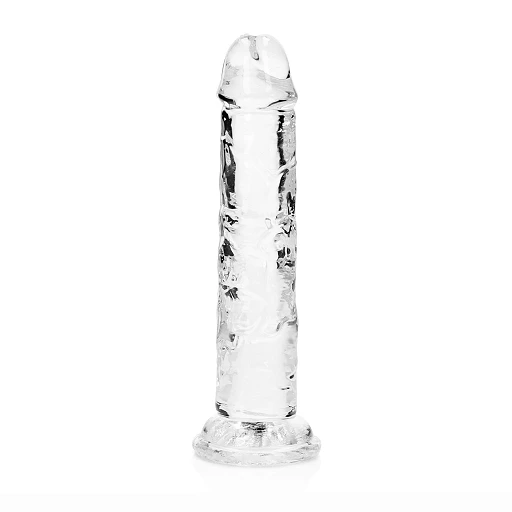 Proste dildo realistyczne 6'' z przyssawką – przezroczyste — zdjęcie 3