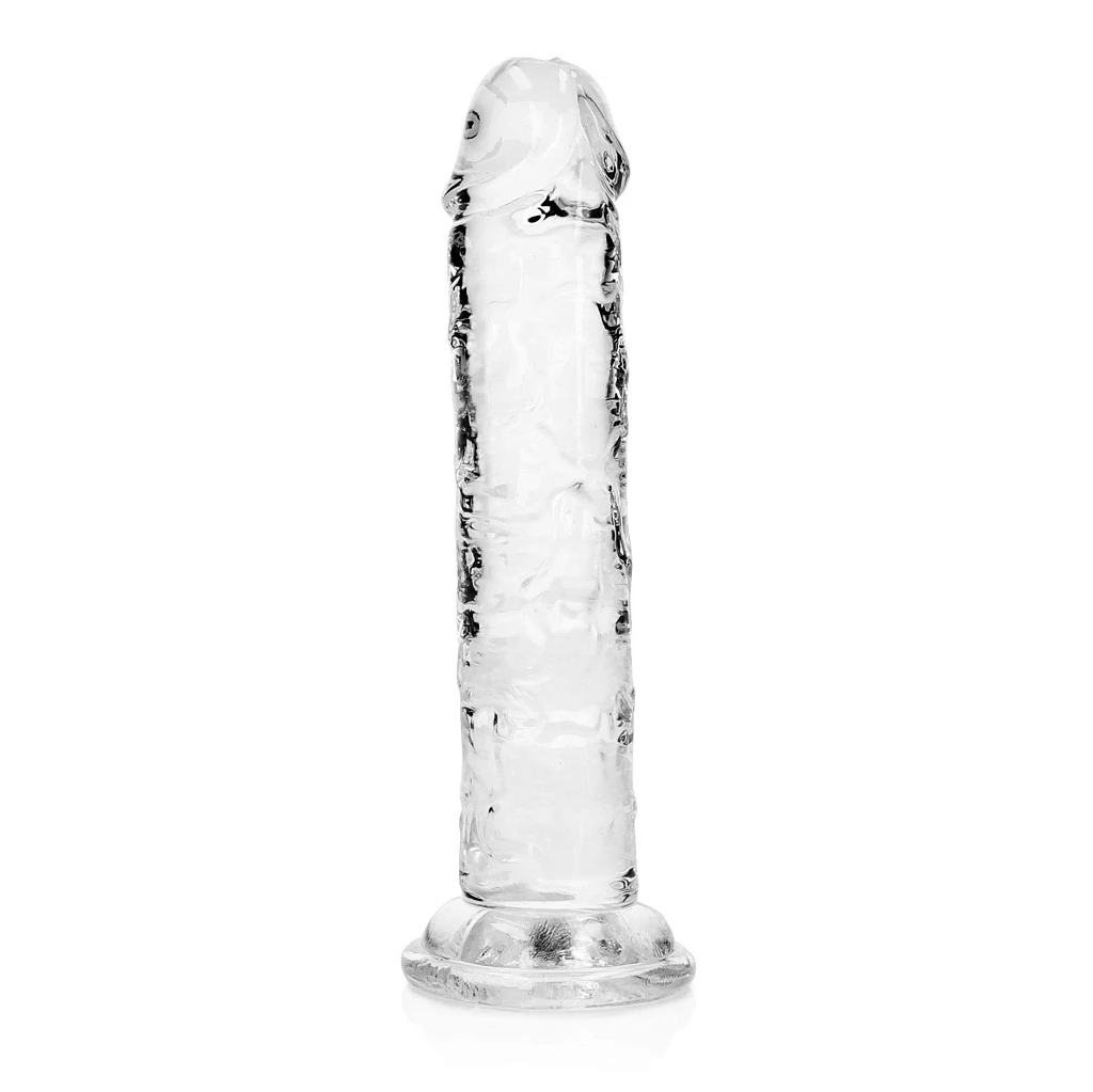 Proste dildo realistyczne 6'' z przyssawką – przezroczyste — zdjęcie 6