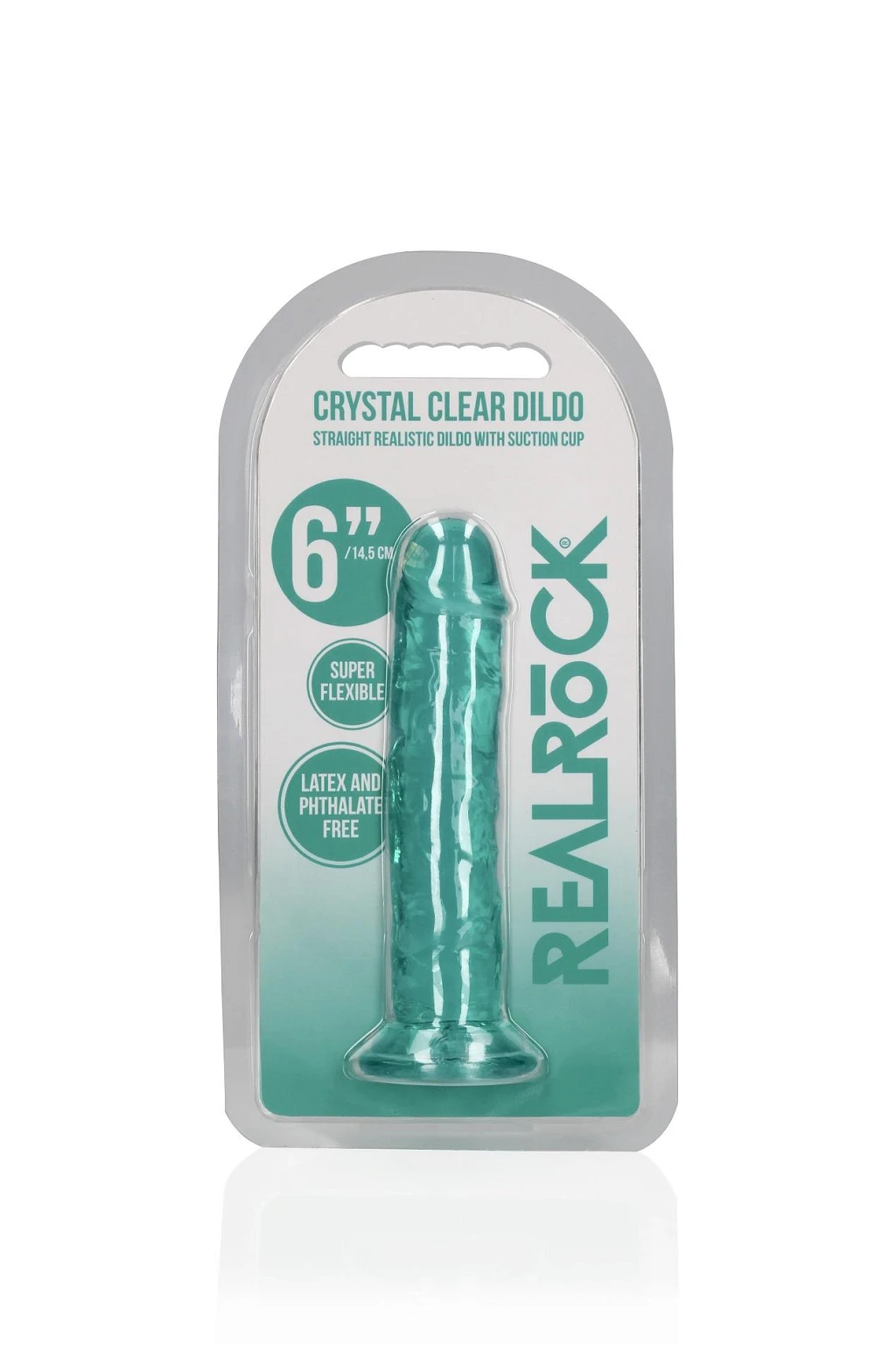 Dildo Straight Crystal Clear 6'' – przyssawka, TPE — zdjęcie 2