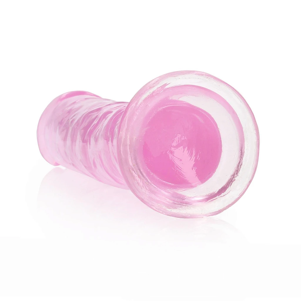 Dildo Straight Realistic z przyssawką 7”/18 cm – przezroczyste TPE — zdjęcie 2