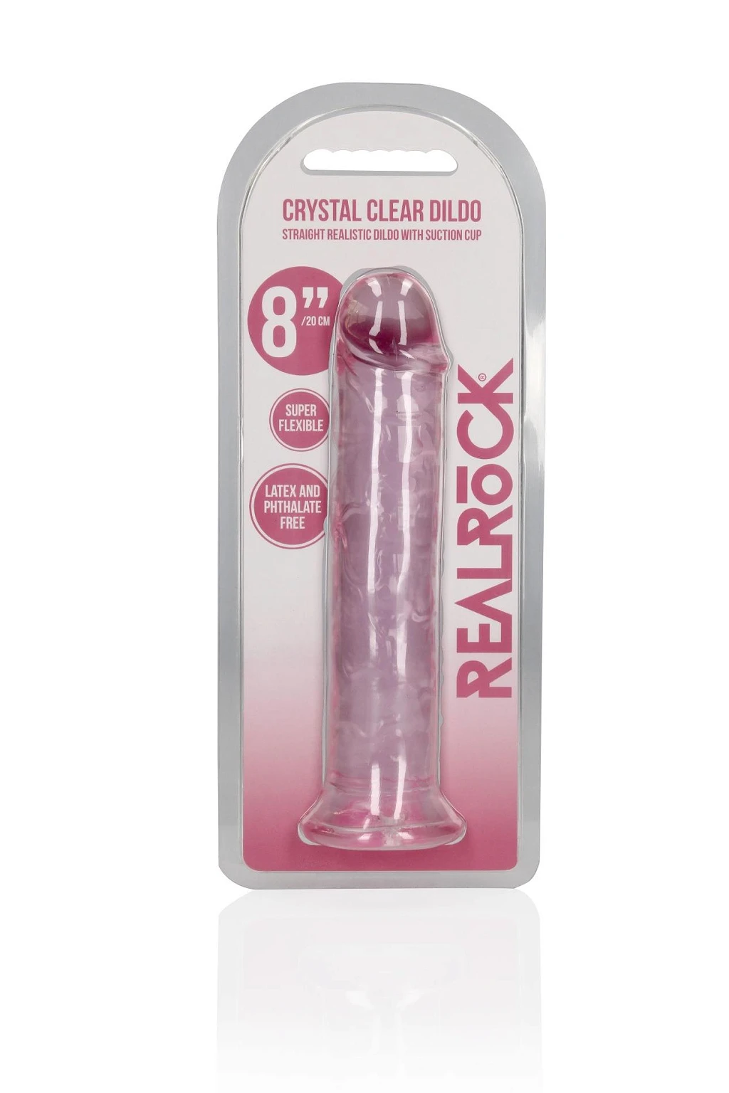 Dildo Realistic Straight 8”/20 cm z przyssawką – przezroczyste — zdjęcie 2