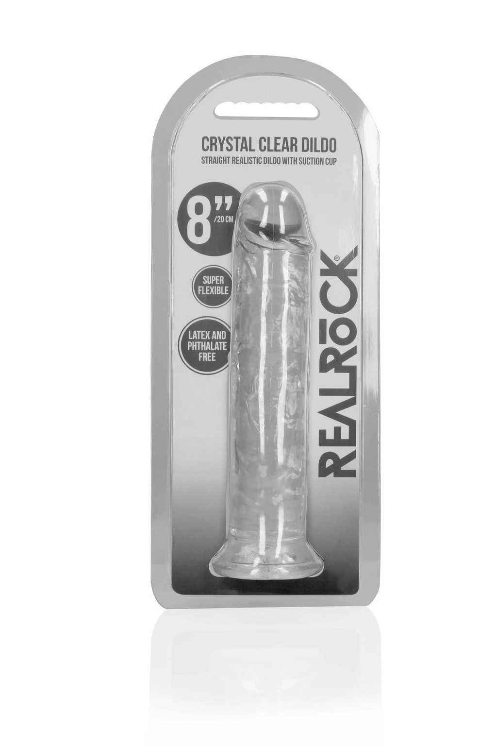 Dildo realistyczne 8,7″ Crystal Clear z przyssawką — zdjęcie 2