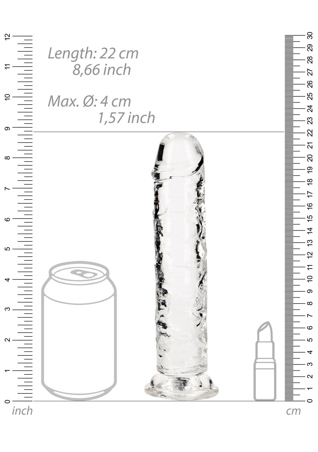 Dildo realistyczne 8,7″ Crystal Clear z przyssawką — zdjęcie 5