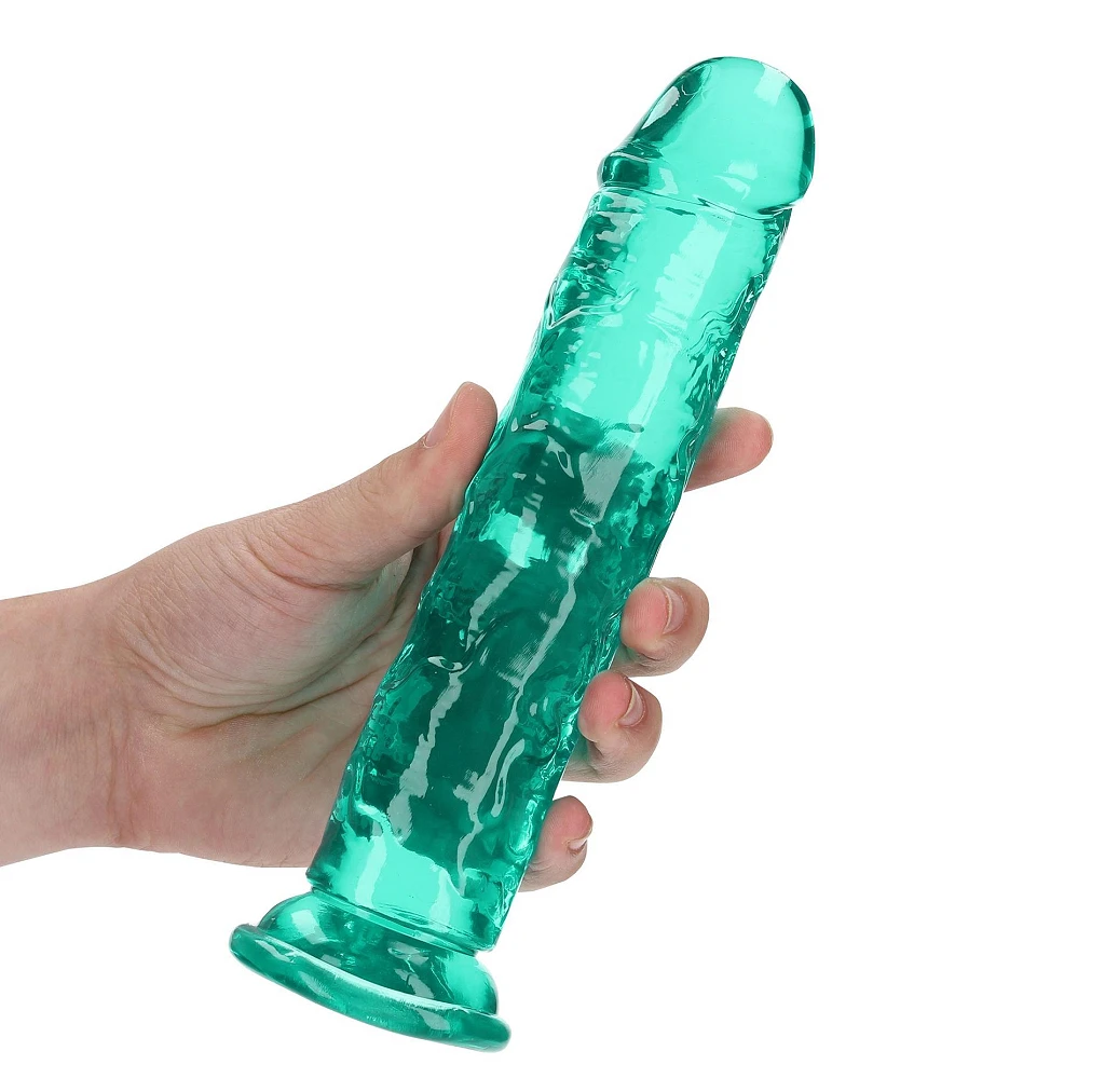 Dildo RealRock Crystal Clear 8″ – przyssawka, TPE, 22×4 cm — zdjęcie 4
