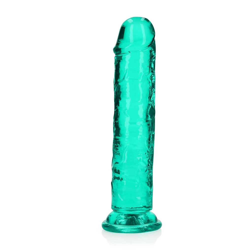 Dildo RealRock Crystal Clear 8″ – przyssawka, TPE, 22×4 cm — zdjęcie 5