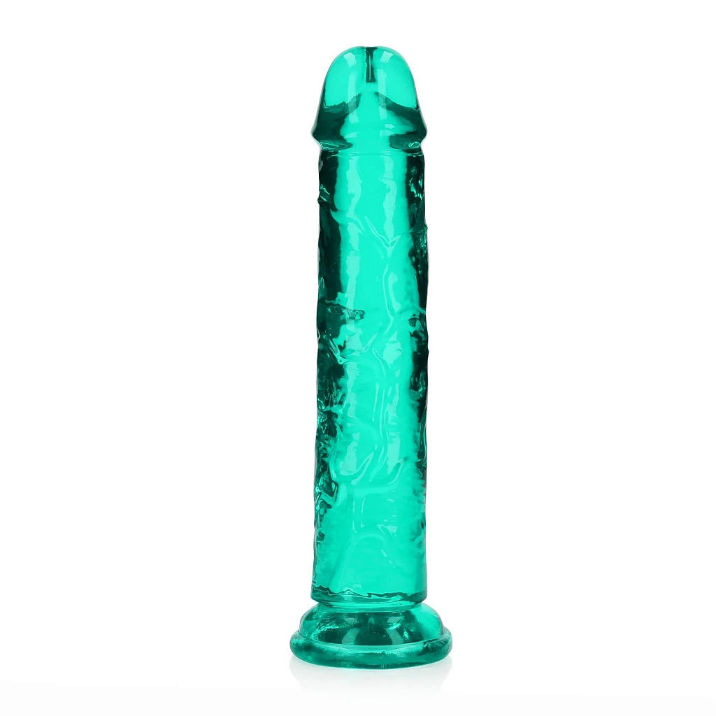 Dildo RealRock Crystal Clear 8″ – przyssawka, TPE, 22×4 cm — zdjęcie 6