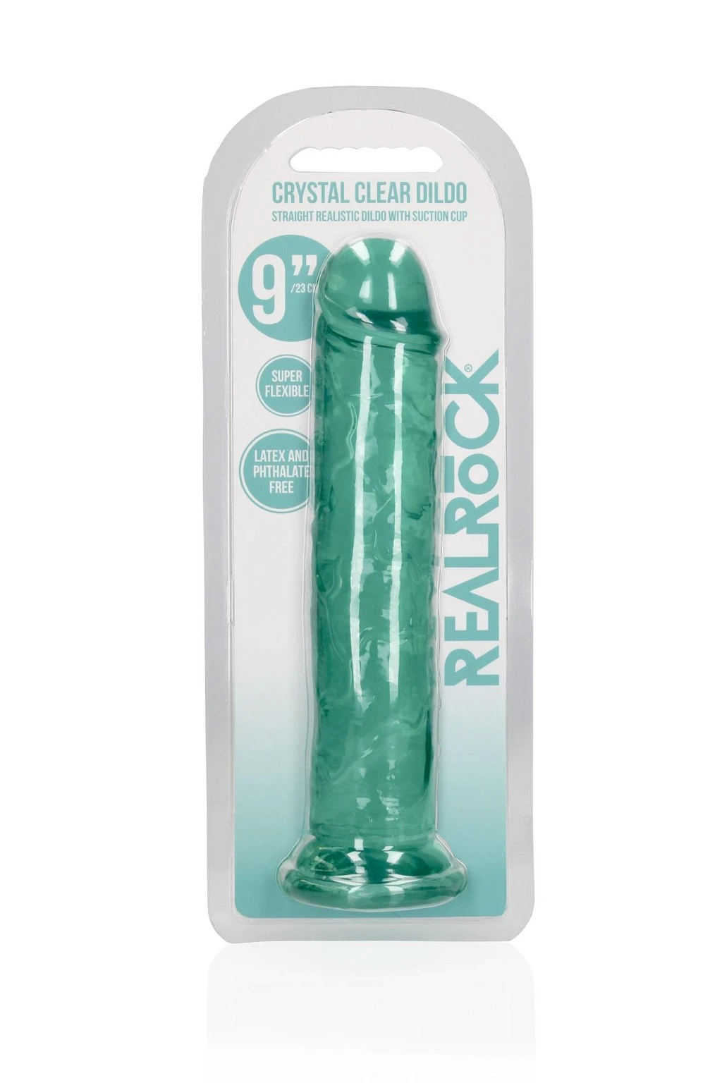 Proste dildo z przyssawką 23 cm – przezroczyste — zdjęcie 2