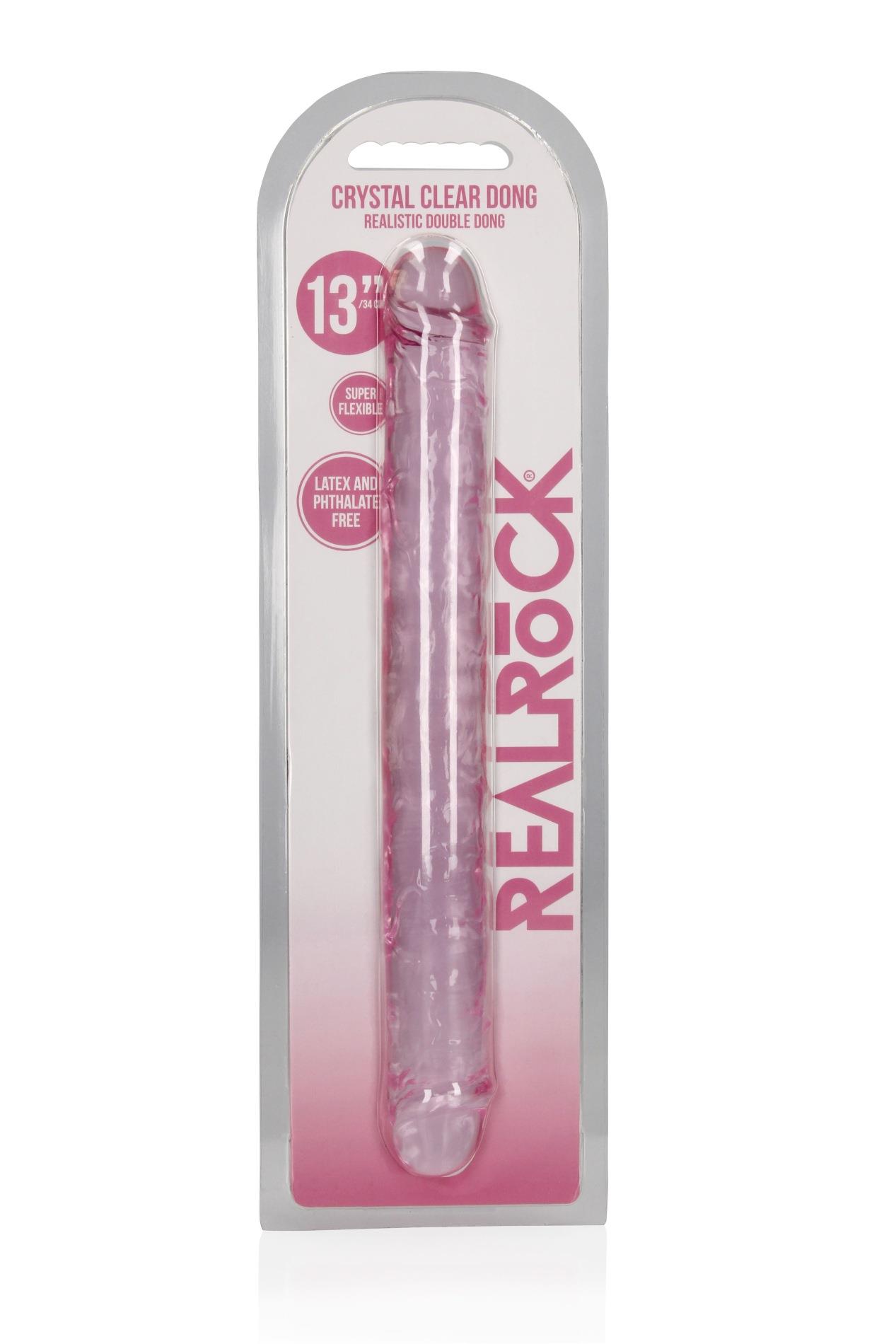 Podwójne dildo RealRock Realistic Double Dong – elastyczne TPE