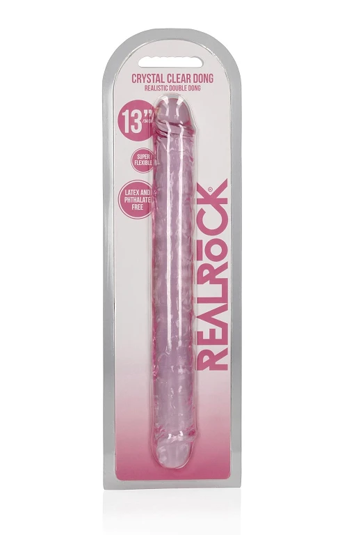 Podwójne dildo RealRock Realistic Double Dong – elastyczne TPE