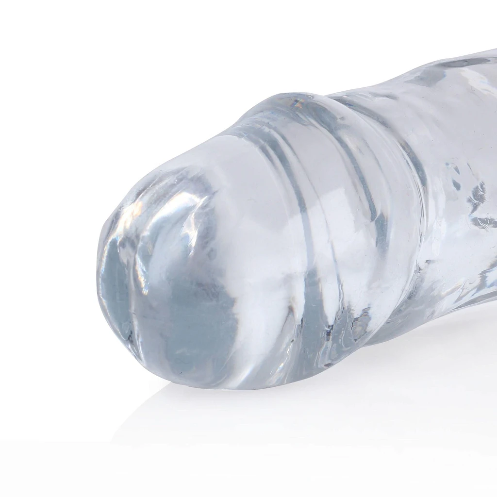 Podwójne dildo Crystal Clear 34 cm – przezroczyste, TPE — zdjęcie 4