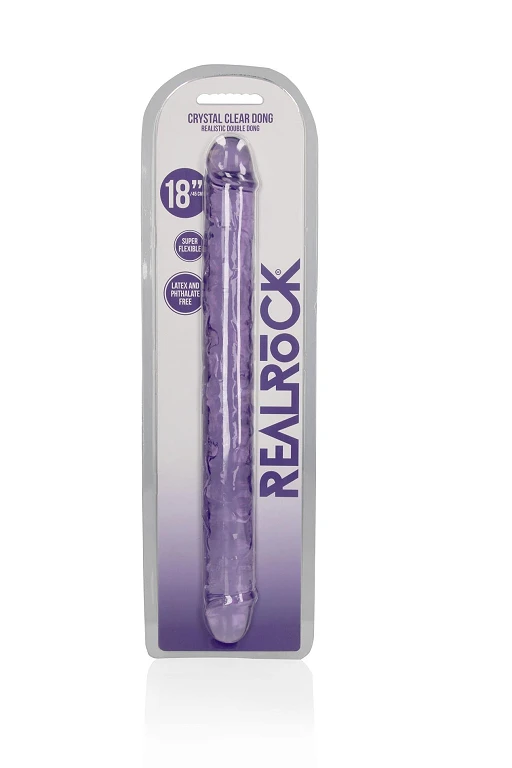 Podwójne dildo RealRock Realistic Double Dong – elastyczne TPE